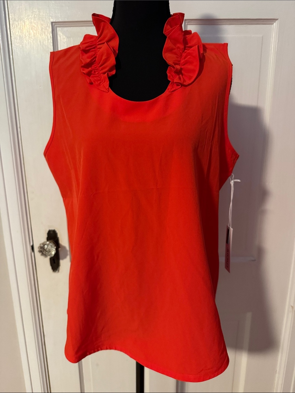 Chico's NWT Zenergy UPF Neema Ruffle Tank Red Lacquer 1 US 8